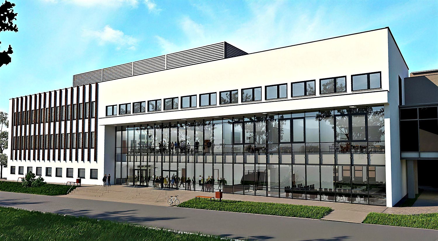 Wizualizacja budynku użyteczności publicznej projektu ebe STUDIO